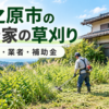 牧之原市の空き家で草刈りをする様子